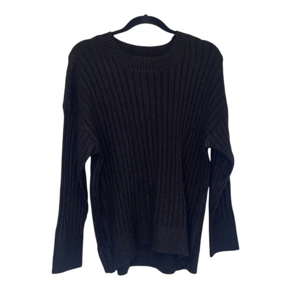 Sanctuary NWT Black Ribbed Crew Neck Sweater - Picture 1 of 13